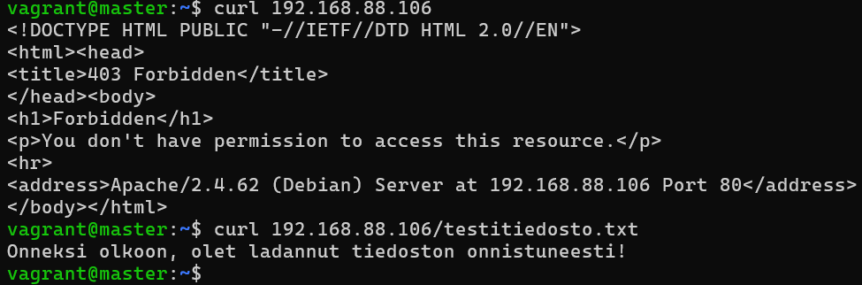 kaksi pyyntöä web-palvelimelle
