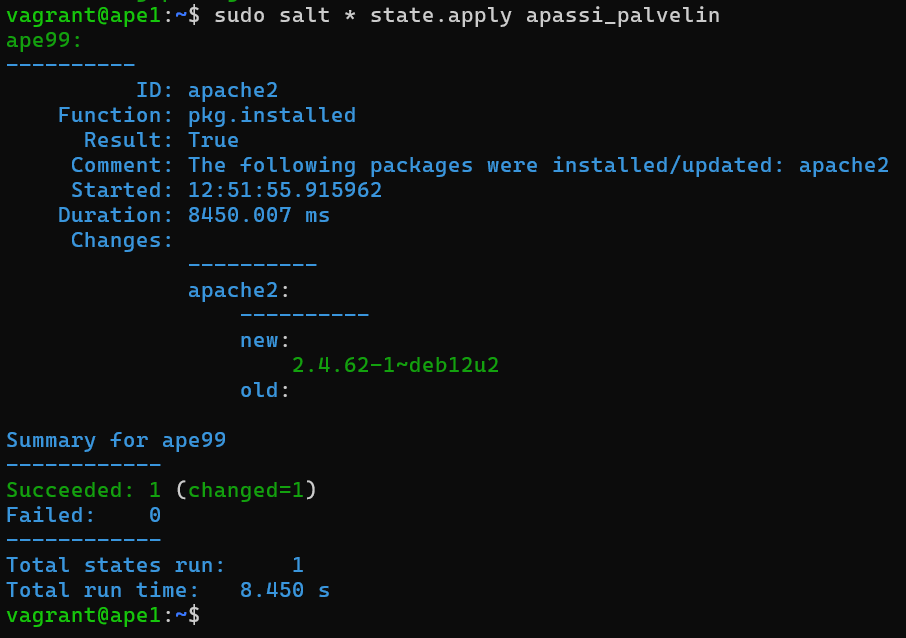 Vastaus moduulin ajamiseen