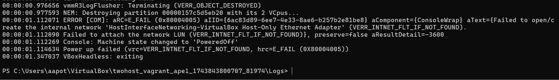 Vagrant lokitiedosto