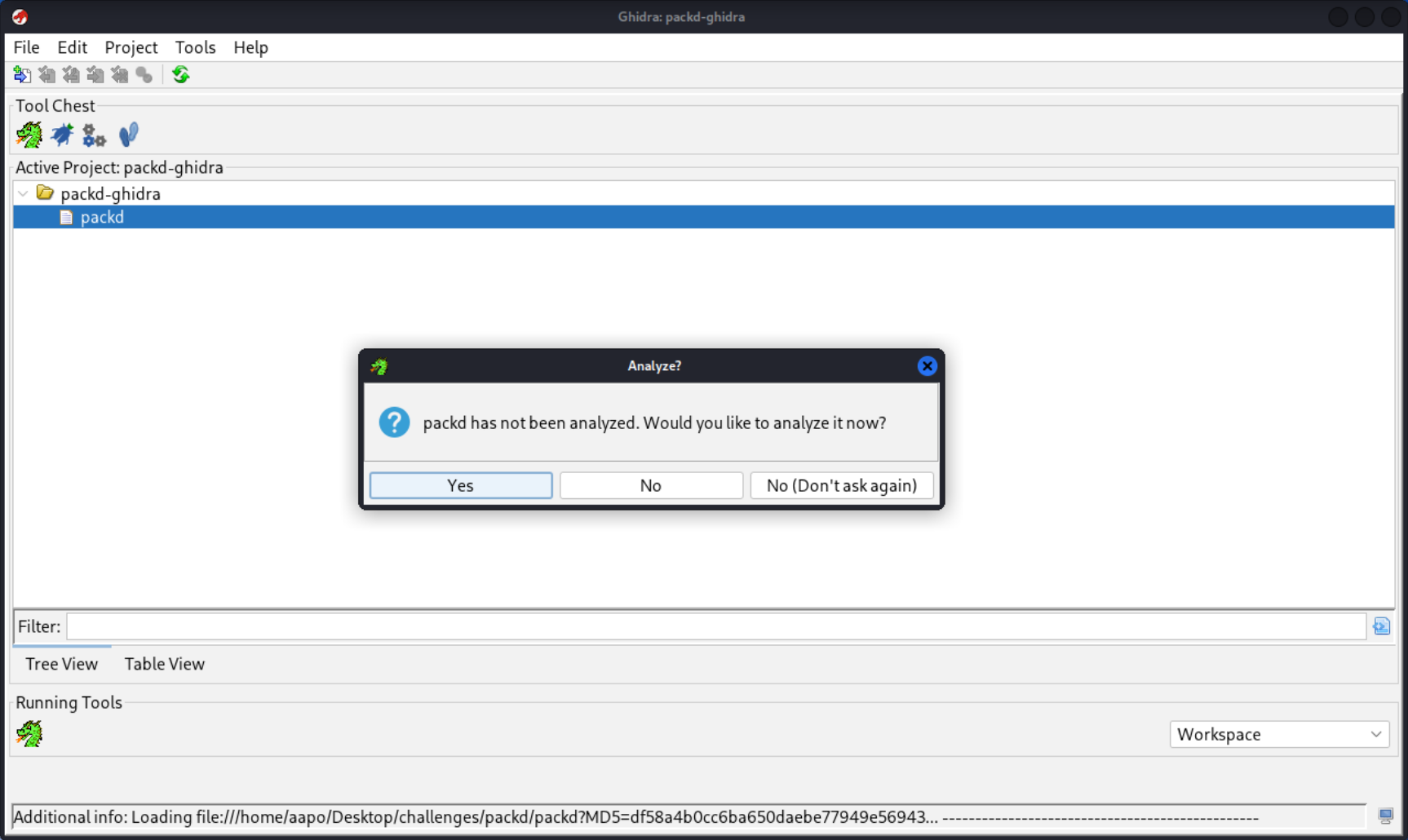 Ghidralla analysointi
