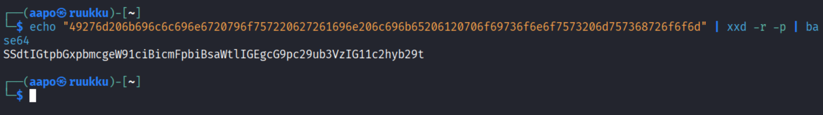 Heksat base64 muodossa