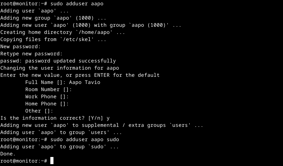 Käyttäjän lisääminen